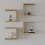 Ραφιέρα τοίχου Perari pakoworld 4τεμ.σε oak  απόχρωση 30x19.6x30εκ - Image 3