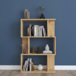 Βιβλιοθήκη Kadu pakoworld σε oak απόχρωση  72x22x108εκ - Image 2