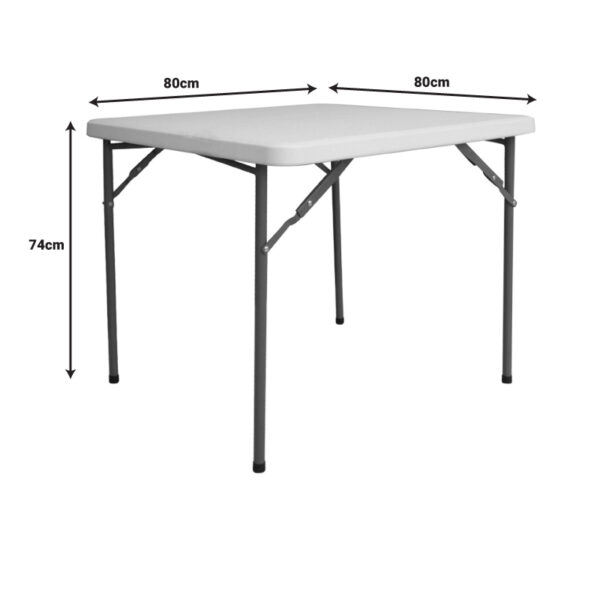 Τραπέζι catering Comfort pakoworld πτυσσόμενο σε λευκή απόχρωση 80x80x74εκ - Image 3