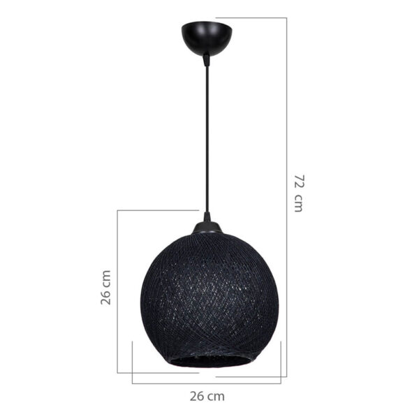 Φωτιστικό οροφής μονόφωτο Leshia pakoworld Ε27 μαύρο Φ26x26εκ - Image 4