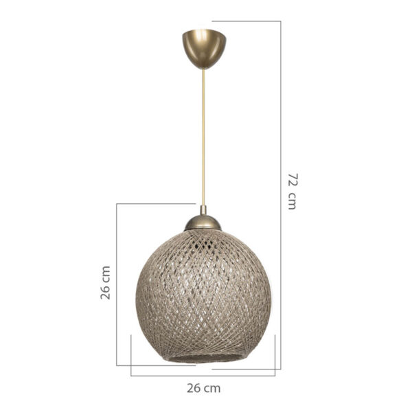Φωτιστικό οροφής μονόφωτο Leshia pakoworld Ε27 καφέ Φ26x26εκ - Image 4