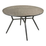 Τραπέζι Appa pakoworld αλουμίνιο και plywood σε ανθρακί απόχρωση Φ120x74εκ - Image 2