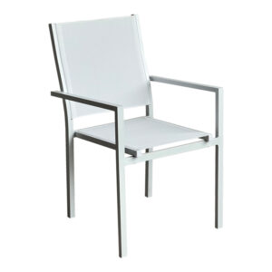 Πολυθρόνα Zacreta pakoworld αλουμίνιο-textilene σε λευκή απόχρωση 56x61x87.5εκ
