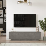 Έπιπλο τηλεόρασης Zoeva pakoworld γκρι cemento 140x35,5x38εκ - Image 4