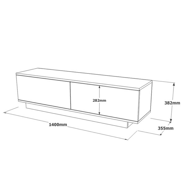 Έπιπλο τηλεόρασης Zoeva pakoworld γκρι cemento 140x35,5x38εκ - Image 5