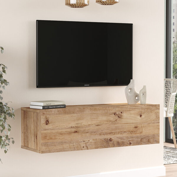 Έπιπλο τηλεόρασης επιτοίχιο Serit pakoworld sonoma 100x31.6x29.6εκ - Image 3