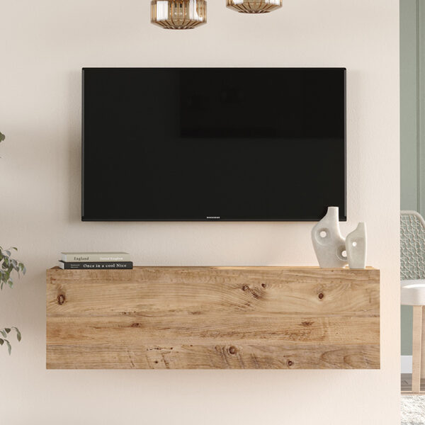 Έπιπλο τηλεόρασης επιτοίχιο Serit pakoworld sonoma 100x31.6x29.6εκ - Image 4