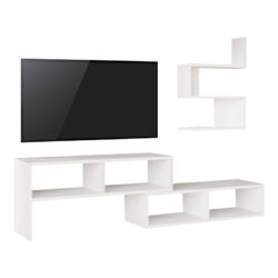 Σύνθετο σαλονιού Kakomo pakoworld σε λευκή απόχρωση 170x29.5x43εκ