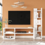 Σύνθετο σαλονιού Perla pakoworld σε λευκή απόχρωση 120x29.5x41,8εκ - Image 3