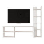 Σύνθετο σαλονιού Perla pakoworld σε λευκή απόχρωση 120x29.5x41,8εκ - Image 4