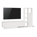 Σύνθετο σαλονιού Damon pakoworld σε λευκή απόχρωση 211.2x29.5x123.6εκ