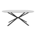 Τραπέζι Lerdion pakoworld γκρι mdf-μαύρο μέταλλο 180x90x75εκ - Image 2