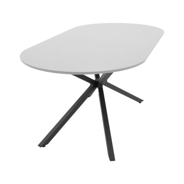 Τραπέζι Lerdion pakoworld γκρι mdf-μαύρο μέταλλο 180x90x75εκ - Image 4