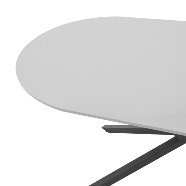 Τραπέζι Lerdion pakoworld γκρι mdf-μαύρο μέταλλο 180x90x75εκ - Image 5