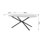 Τραπέζι Lerdion pakoworld γκρι mdf-μαύρο μέταλλο 180x90x75εκ - Image 8