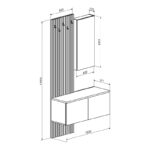 Έπιπλο εισόδου Arika pakoworld λευκό-sonoma 100x37x199.5εκ - Image 6