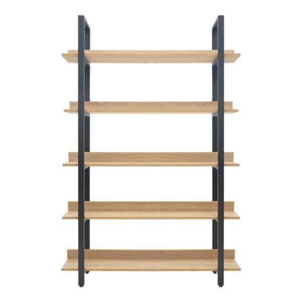 Βιβλιοθήκη Almond pakoworld σε oak-μαύρη απόχρωση 120x29x185εκ - Image 2