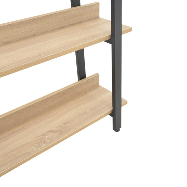 Βιβλιοθήκη Almond pakoworld σε oak-μαύρη απόχρωση 120x29x185εκ - Image 4