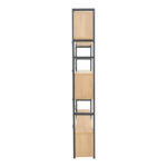 Βιβλιοθήκη Fifer pakoworld σε oak-μαύρη απόχρωση 120x28x185εκ - Image 3
