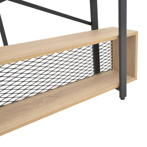 Βιβλιοθήκη Fifer pakoworld σε oak-μαύρη απόχρωση 120x28x185εκ - Image 5