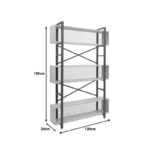 Βιβλιοθήκη Fifer pakoworld σε oak-μαύρη απόχρωση 120x28x185εκ - Image 6