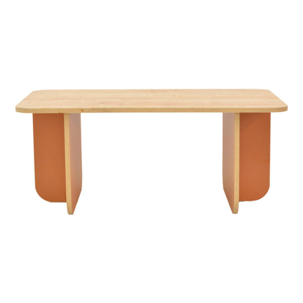 Τραπέζι Bοca pakoworld σε oak-κεραμιδί απόχρωση 100x60x42εκ - Image 2