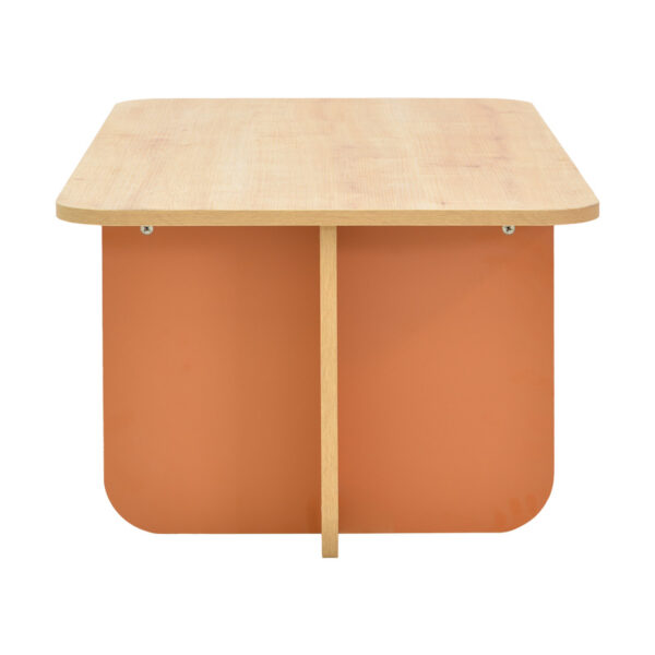 Τραπέζι Bοca pakoworld σε oak-κεραμιδί απόχρωση 100x60x42εκ - Image 3