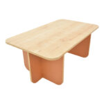 Τραπέζι Bοca pakoworld σε oak-κεραμιδί απόχρωση 100x60x42εκ - Image 4