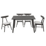 Tραπεζαρία Benson - Orlean pakoworld σετ 5τμχ rustic grey-ύφασμα γκρι 120x75x75εκ - Image 2
