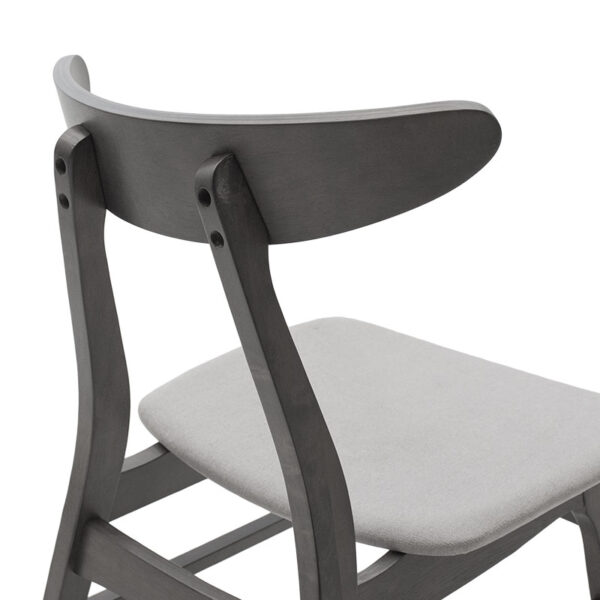 Tραπεζαρία Benson - Orlean pakoworld σετ 5τμχ rustic grey-ύφασμα γκρι 120x75x75εκ - Image 7