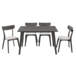 Tραπεζαρία Benson - Toto pakoworld σετ 5τμχ rustic grey - ύφασμα γκρι 120x75x75εκ - Image 2