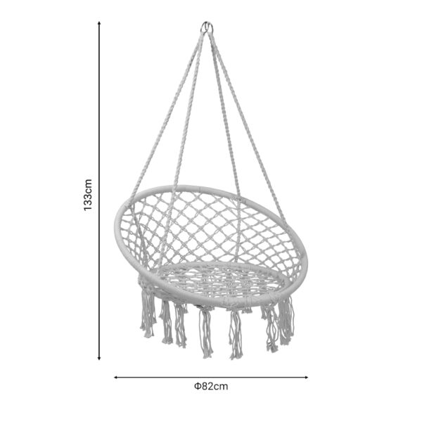 Αιώρα-κούνια κάθισμα Eventful pakoworld σχοινί μπεζ 82x82x133εκ - Image 3