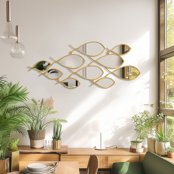 Καθρέπτης Filow pakoworld χρυσό 103x2x38εκ - Image 2