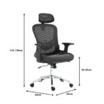 Καρέκλα γραφείου εργασίας Mergi pakoworld μαύρο mesh 62x63x120εκ - Image 12