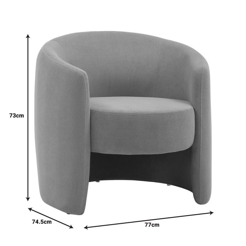 350-000011-8 Πολυθρόνα Barken pakoworld ύφασμα σε γκρι-μπεζ απόχρωση 77x74.5x73εκ - Image 9