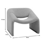 Πολυθρόνα Clous pakoworld μπουκλέ ύφασμα σε ανθρακί απόχρωση 86x77x73.5εκ - Image 9