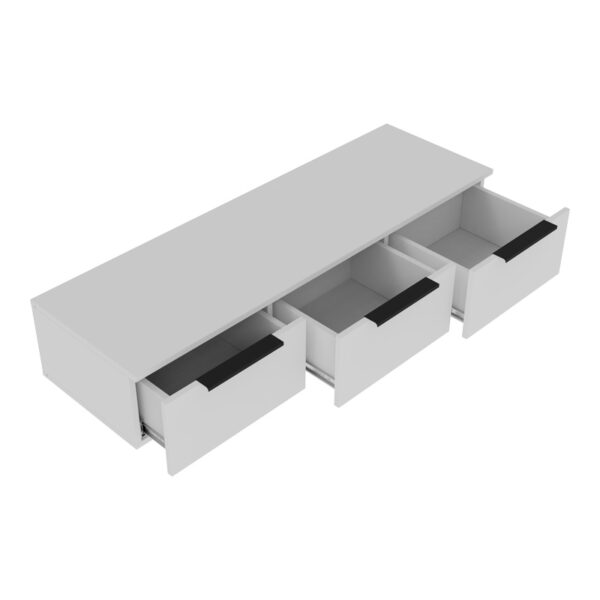 Κονσόλα με 3 συρτάρια Doha pakoworld σε λευκή απόχρωση 120x39x22cm - Image 2