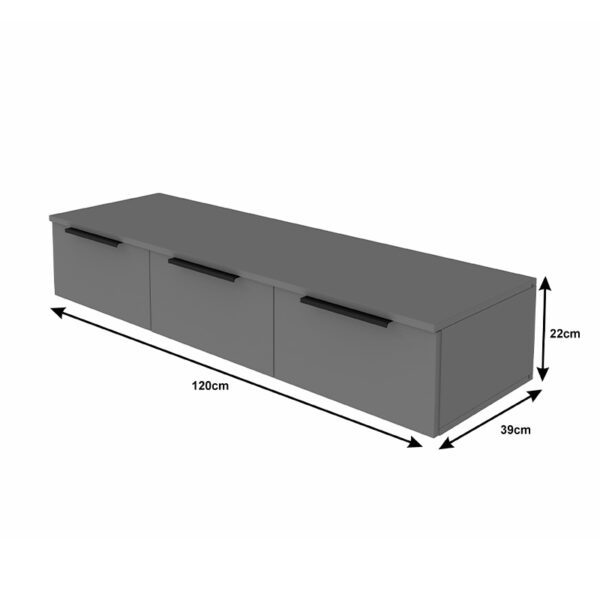 Κονσόλα με 3 συρτάρια Doha pakoworld σε λευκή απόχρωση 120x39x22cm - Image 4