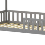 Παιδικό κρεβάτι Callan τ.Montessori με κιγκλίδωμα pakoworld ξύλο πεύκου σε γκρι απόχρωση 90x190εκ - Image 6