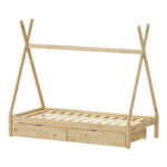 Παιδικό κρεβάτι Lalitto τ.Montessori με 2 συρτάρια τ.Montessori  pakoworld ξύλο πεύκου σε φυσική απόχρωση 90x190εκ - Image 3