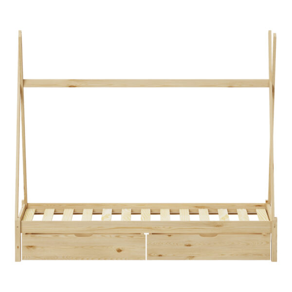 Παιδικό κρεβάτι Lalitto τ.Montessori με 2 συρτάρια τ.Montessori  pakoworld ξύλο πεύκου σε φυσική απόχρωση 90x190εκ - Image 5