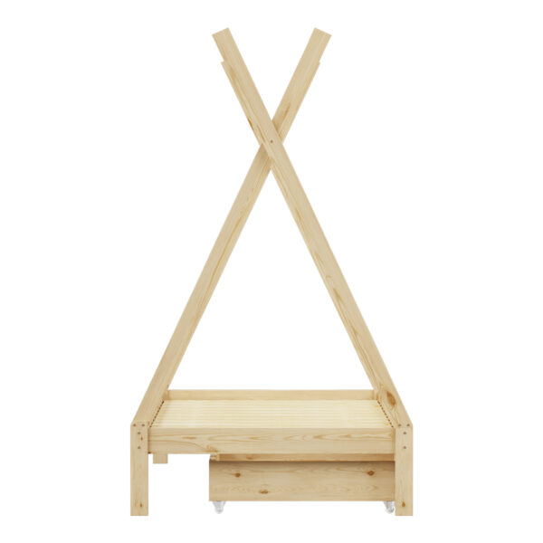 Παιδικό κρεβάτι Lalitto τ.Montessori με 2 συρτάρια τ.Montessori  pakoworld ξύλο πεύκου σε φυσική απόχρωση 90x190εκ - Image 6