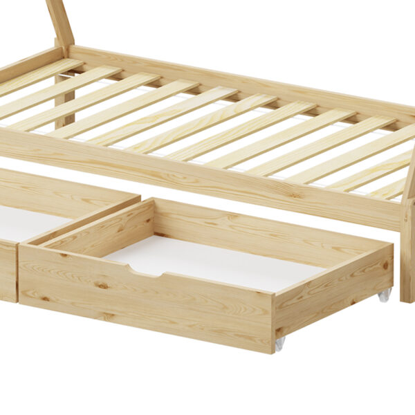 Παιδικό κρεβάτι Lalitto τ.Montessori με 2 συρτάρια τ.Montessori  pakoworld ξύλο πεύκου σε φυσική απόχρωση 90x190εκ - Image 7