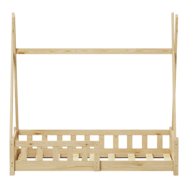 Παιδικό κρεβάτι Noam τ.Montessori με κιγκλίδωμα pakoworld ξύλο πεύκου σε φυσική απόχρωση 70x140εκ - Image 4