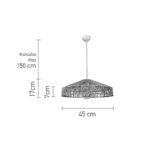 InLight Κρεμαστό φωτιστικό καφέ από σχοινί 1XE27 D:45cm (4029-Β) - Image 2