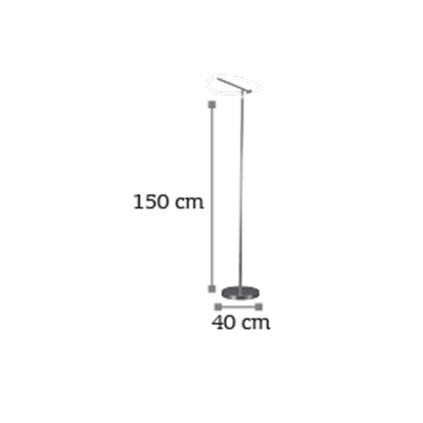 Apple Επιδαπέδιο φωτιστικό LED 20W 3000K από χρώμιο μέταλλο και σωλήνα σιλικόνης D:150cm (45011-CH) - Image 3