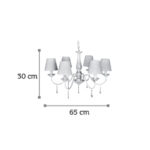 κρύσταλλα και υφασμάτινο καπέλο 5XE14 D:65cm (5010-6)