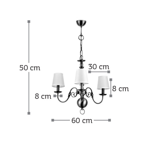 InLight Κρεμαστό φωτιστικό από οξυντέ μέταλλο 3XE14 D:60cm (5309-3) - Image 2