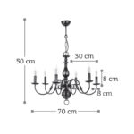 InLight Κρεμαστό φωτιστικό από οξυντέ μέταλλο 6XE14 D:70cm (5309-6) - Image 3