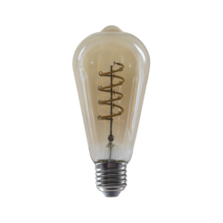 LED FILAMENT E27 DIM ST64 4W AMBER SPIRAL 1800K 230V AC 270LM RA80 30000H 360°